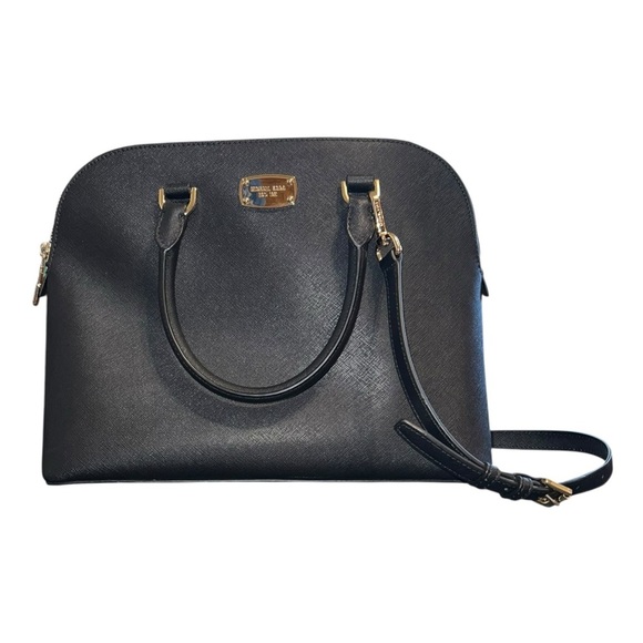 Michael Kors Cindy Large Domed Satchel – Black Saffiano Leather - Picture 1 of 6